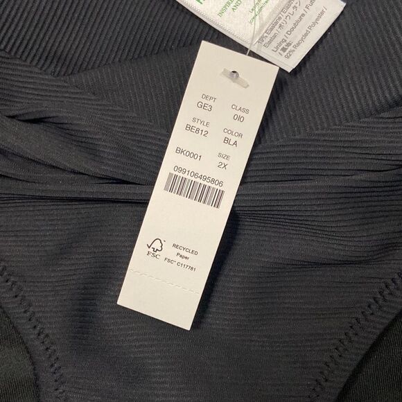 NWT J.Crew Ribbed cross-front cheeky bikini bottom in black size 2X - Picture 5 of 10
